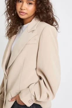 Blazer tailleur à manches volumineuses