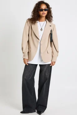 Blazer tailleur à manches volumineuses