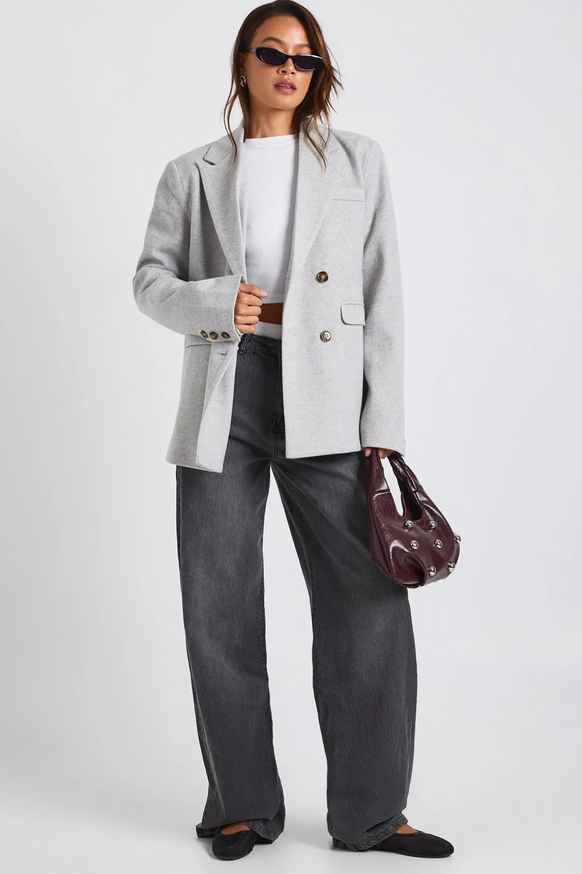 Blazer Tailleur Oversize En Laine Pour Grandes Tailles