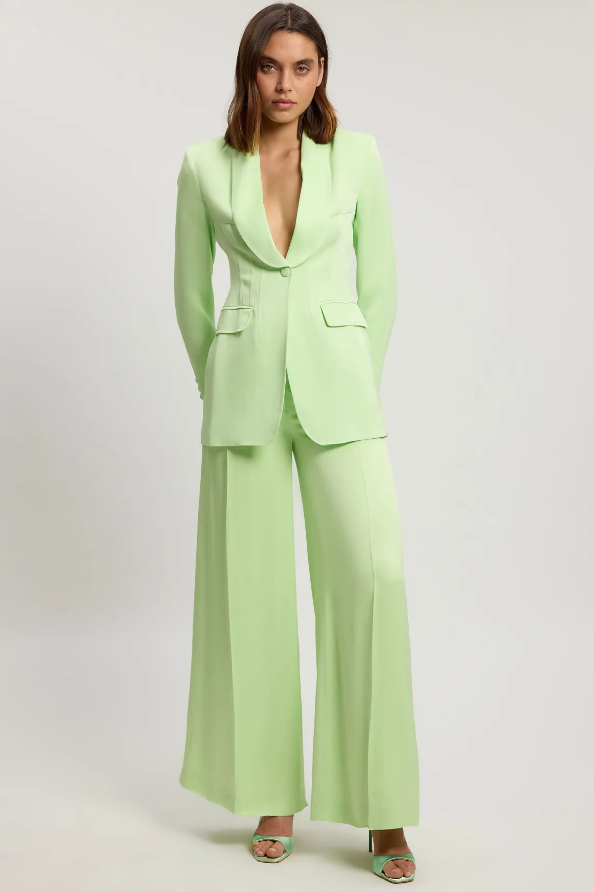 Blazer Tailleur Structuré En Satin Petite