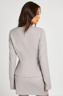 boohoo Blazer Tall Ajusté À Manches Ballon Et Taille Cintrée<Femme Tailleurs|Tons Neutres