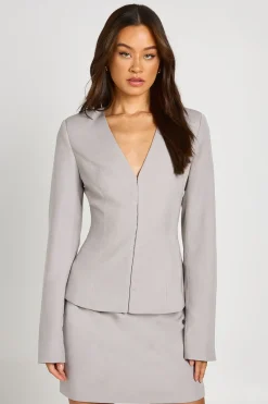 boohoo Blazer Tall Ajusté À Manches Ballon Et Taille Cintrée<Femme Tailleurs|Tons Neutres