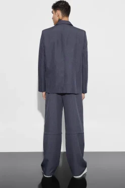 Blazer texturé oversize à double boutonnage