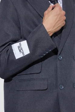 Blazer texturé oversize à double boutonnage
