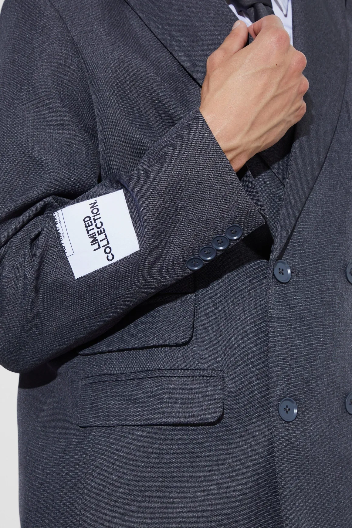 Blazer texturé oversize à double boutonnage