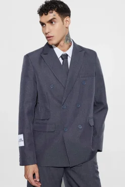 Blazer texturé oversize à double boutonnage
