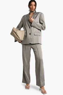 Blazer tissé ajusté avec nœud décoratif