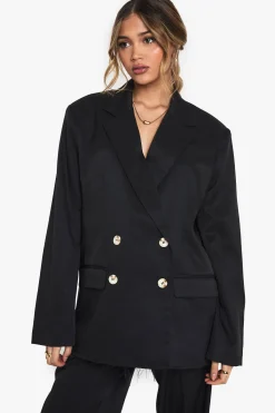 boohoo Blazer tissé ajusté à ourlet effiloché<Femme Tailleurs|Blazers