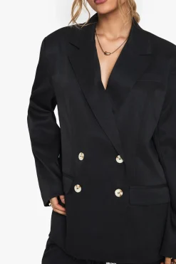 boohoo Blazer tissé ajusté à ourlet effiloché<Femme Tailleurs|Blazers
