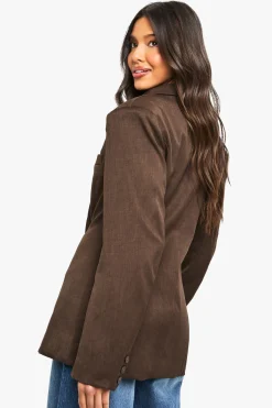 boohoo Blazer tissé sur mesure cintré<Femme Looks Chocolat|Blazers