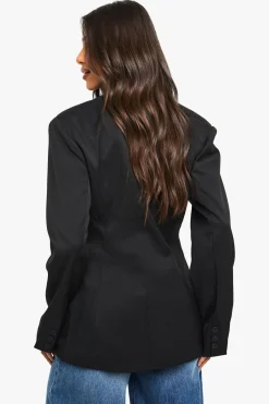 boohoo Blazer tissé sur mesure cintré<Femme Blazers|Vestes & Manteaux