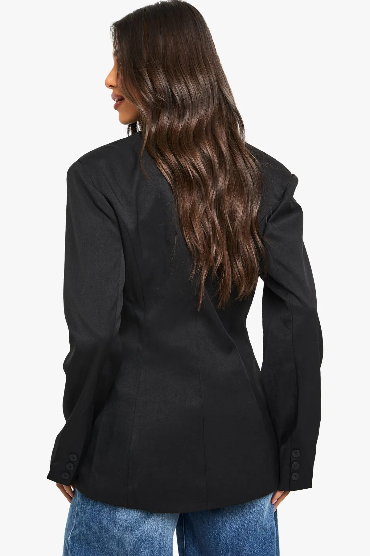 boohoo Blazer tissé sur mesure cintré<Femme Blazers|Vestes & Manteaux
