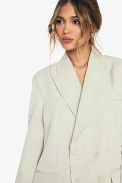 Blazer tissé sur mesure à double boutonnage