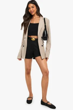 boohoo Blazer tissé à taille cintrée<Femme Blazers|Vestes & Manteaux