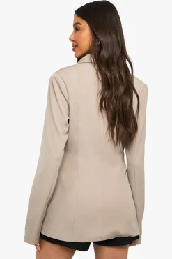 boohoo Blazer tissé à taille cintrée<Femme Blazers|Vestes & Manteaux