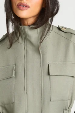 boohoo Blazer Utilitaire Cintré Col Montant<Femme Tailleurs|Blazers