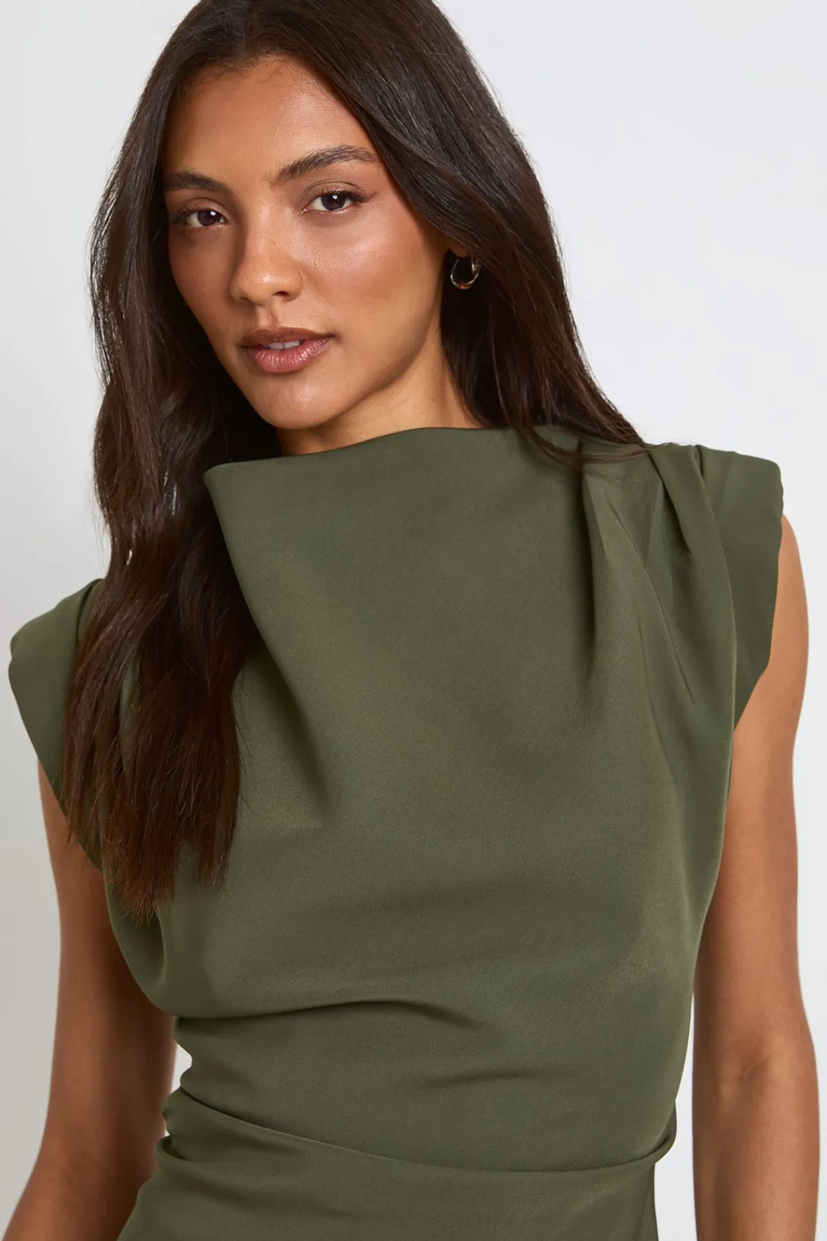 boohoo Blouse Asymétrique Haute Avec Épaulettes Froncées<Femme Tops