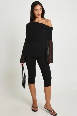 Blouse Bardot En Mousseline Transparente