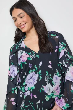 Blouse Bohème à Manches Ballon et Détail Cape