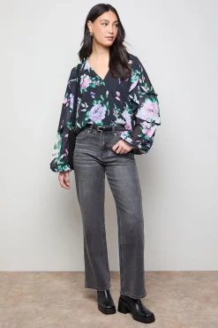 Blouse Bohème à Manches Ballon et Détail Cape