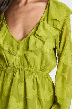 Blouse Burnout florale à manches d'ange