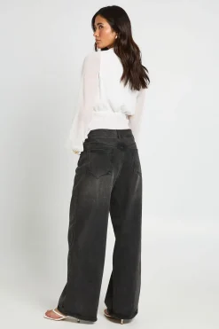Blouse Cache-cœur Ample En Mousseline