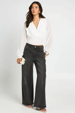 Blouse Cache-cœur Ample En Mousseline