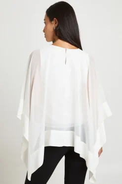 Blouse Cape Écharpe En Mousseline