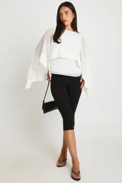 Blouse Cape Écharpe En Mousseline