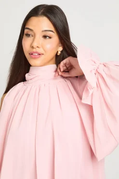 Blouse Col Cheminée À Épaules Dénudées