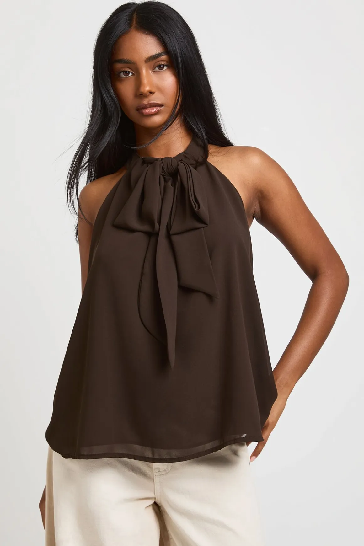 Blouse Col Licou À Lavallière