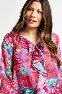 Blouse à Double Volant Fleurie