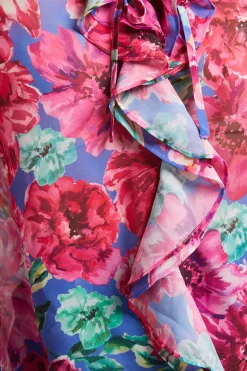 Blouse à Double Volant Fleurie