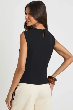 boohoo Blouse Drapée Martelée À Col Bénitier Et Nœud Latéral<Femme Tops