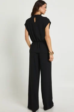 boohoo Blouse à drapé tissé longue & pantalon coordonné<Femme Ensembles
