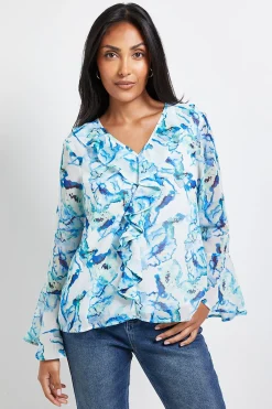 Wallis Blouse à Détails Volantés Floraux Petite<Femme Tops