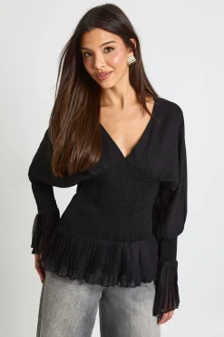 Blouse en chiffon froncé