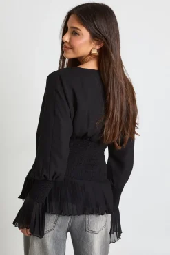 Blouse en chiffon froncé
