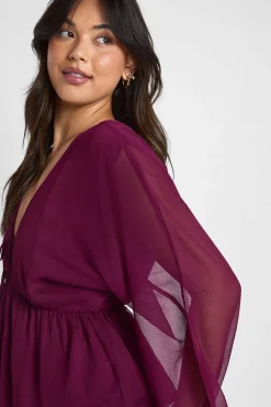 boohoo Blouse en chiffon à nouer sur le devant avec volume<Femme Tops