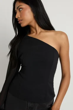 Blouse en chiffon à une épaule