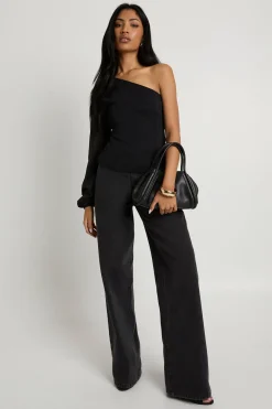 Blouse en chiffon à une épaule