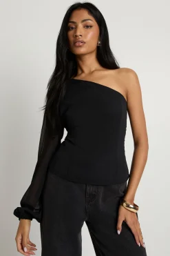 Blouse en chiffon à une épaule