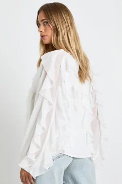 Blouse en chiffon à volants