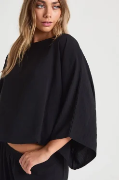 Blouse à encolure fendue & pantalon à jambes larges coordonné
