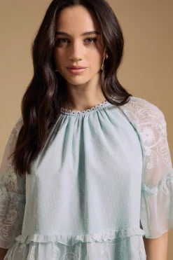 Blouse En Mousseline À Basque