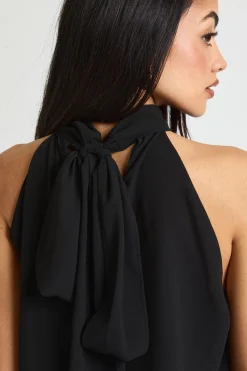 boohoo Blouse En Mousseline À Col Montant Avec Découpe<Femme Tops