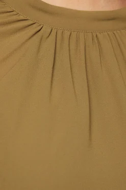 Blouse en Mousseline à Manches Volantées et Dos Noué
