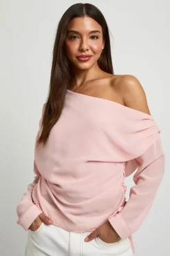 Blouse En Mousseline À Épaules Dénudées