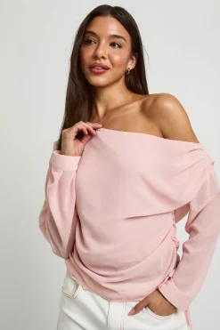 Blouse En Mousseline À Épaules Dénudées