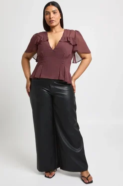 Blouse En Mousseline À Volants Grande Taille